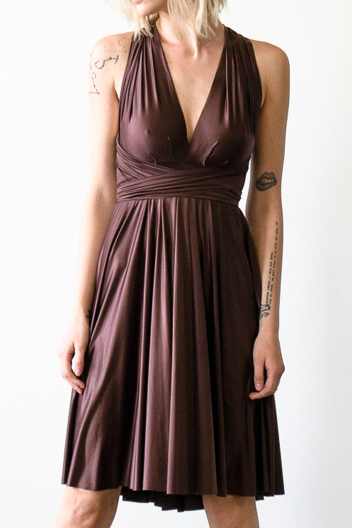 Exclusive Satin Wrap Circle Dress ...